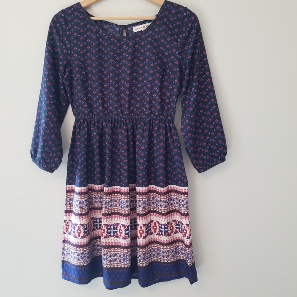 Altar'd State | Peasant Dress Black Long Sleeve